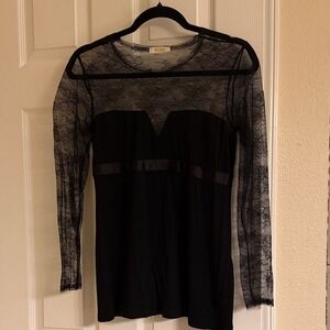 Oroblu Bodywear Women's Long Sleeve Lace Top Size Small